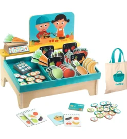 Djeco Rolleleg|Legemad>Lille Markedsbod - Træ - Léa & Milo