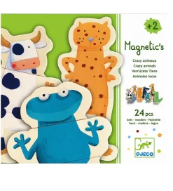 Djeco Magnetlegetøj>Magneter - 24 stk. - Træ - Crazy