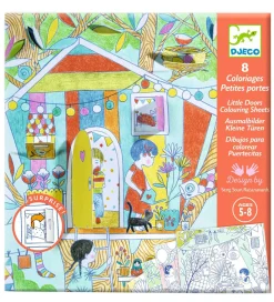 Djeco Bøger|Malebog>Maleark m. Små Døre - Les Cabanes De Nina