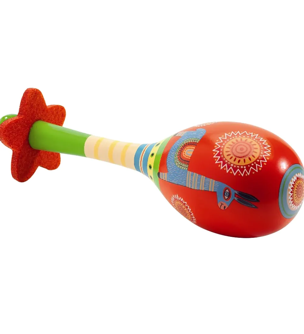 Djeco Musikinstrumenter>Maraca - 17 cm - Rød