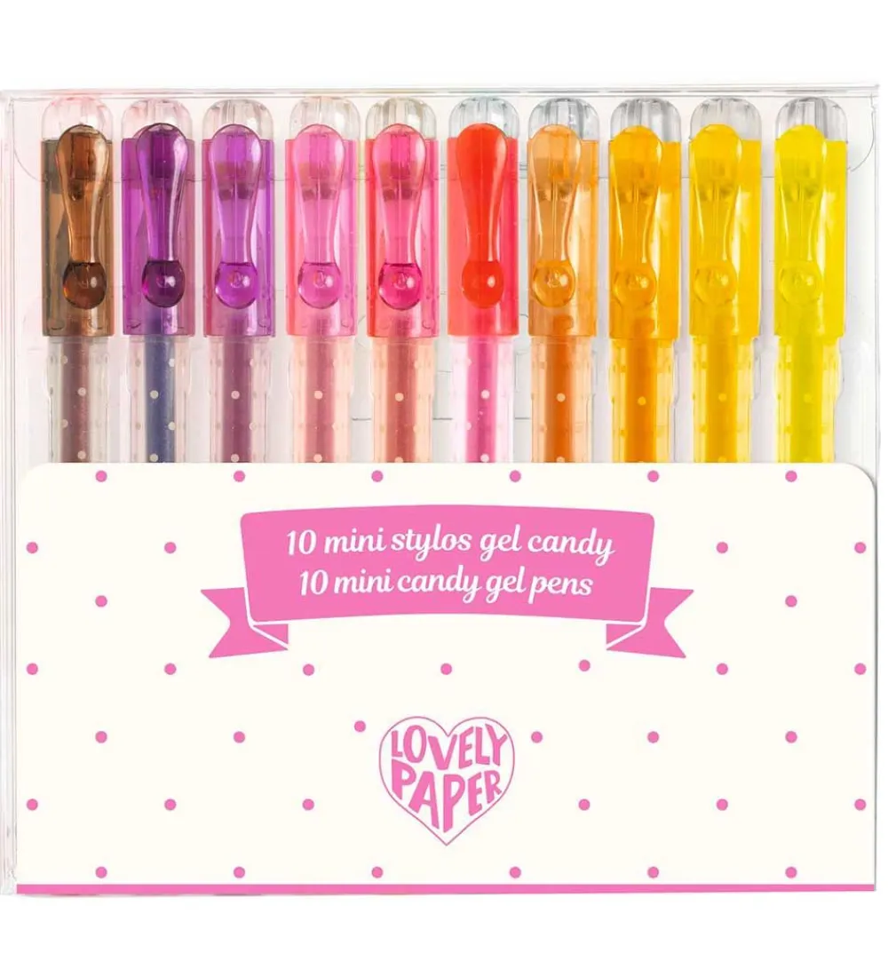 Djeco Tuscher Og Farver>Mini Kuglepenne - 10 stk. - Gel - Candy
