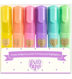 Djeco Tuscher Og Farver>Mini Overstregningstuscher - 6 stk. - Pastel