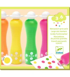 Djeco Kreativ Leg|Tuscher Og Farver>Prikmarkører - 4 stk. - Neon