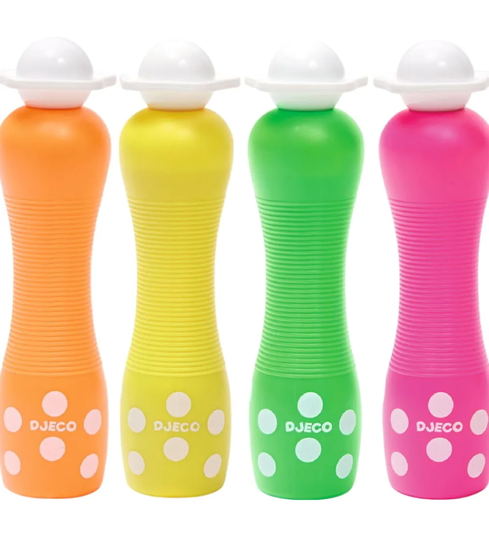 Djeco Kreativ Leg|Tuscher Og Farver>Prikmarkører - 4 stk. - Neon