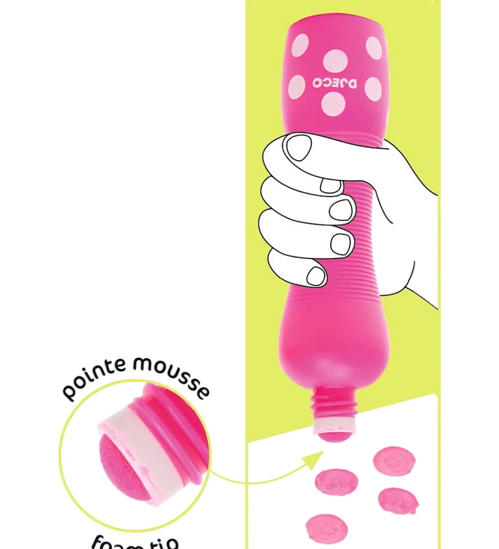 Djeco Kreativ Leg|Tuscher Og Farver>Prikmarkører - 4 stk. - Neon