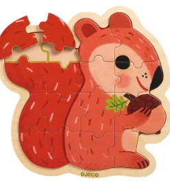 Djeco Puslespil>Puslespil - 16 Brikker - Træ - Egern