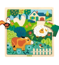 Djeco Puslespil|Trælegetøj>Puslespil - 15 Brikker - Puzzlo Farm