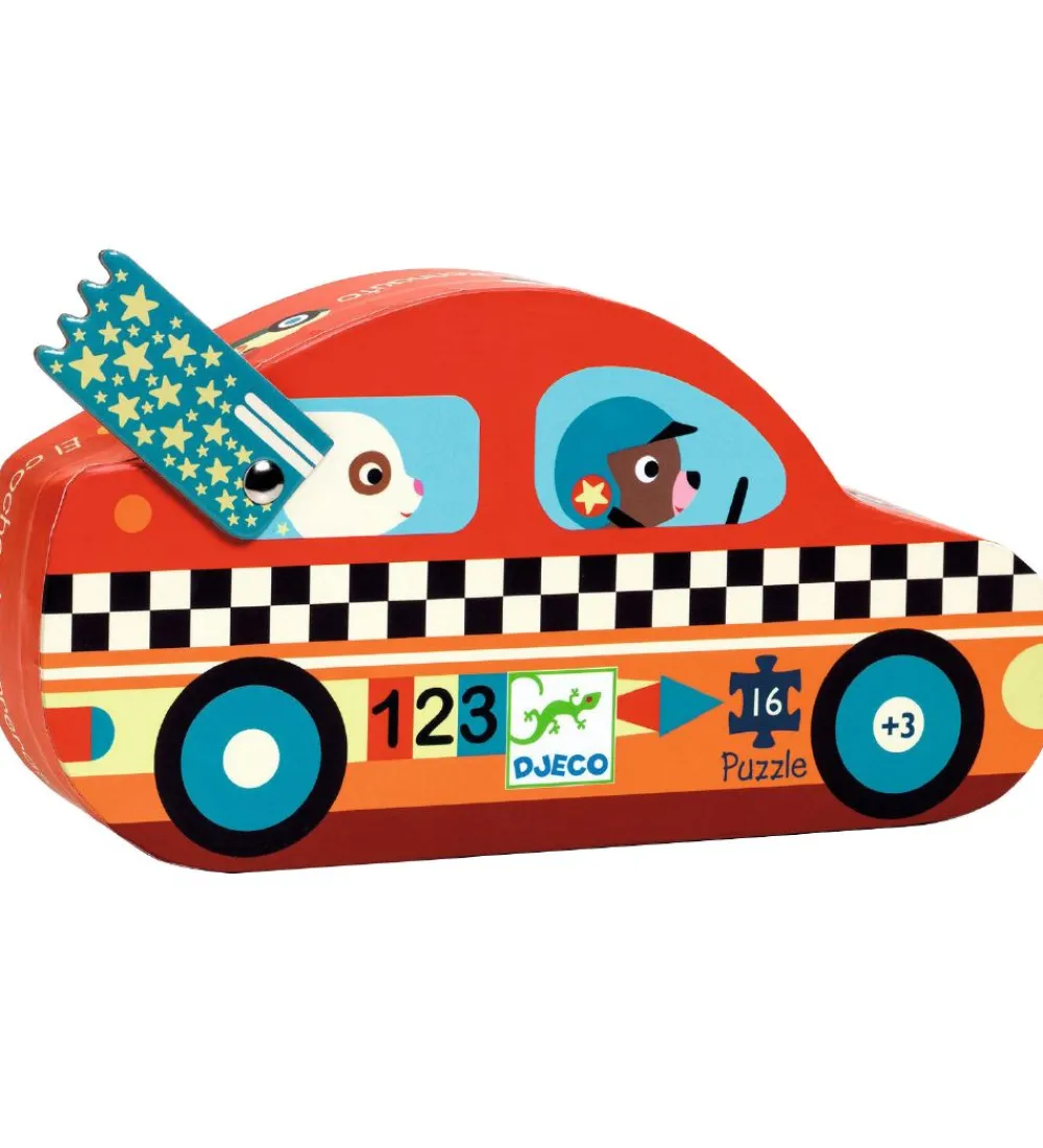 Djeco Puslespil>Puslespil - 16 Brikker - The Racing Car