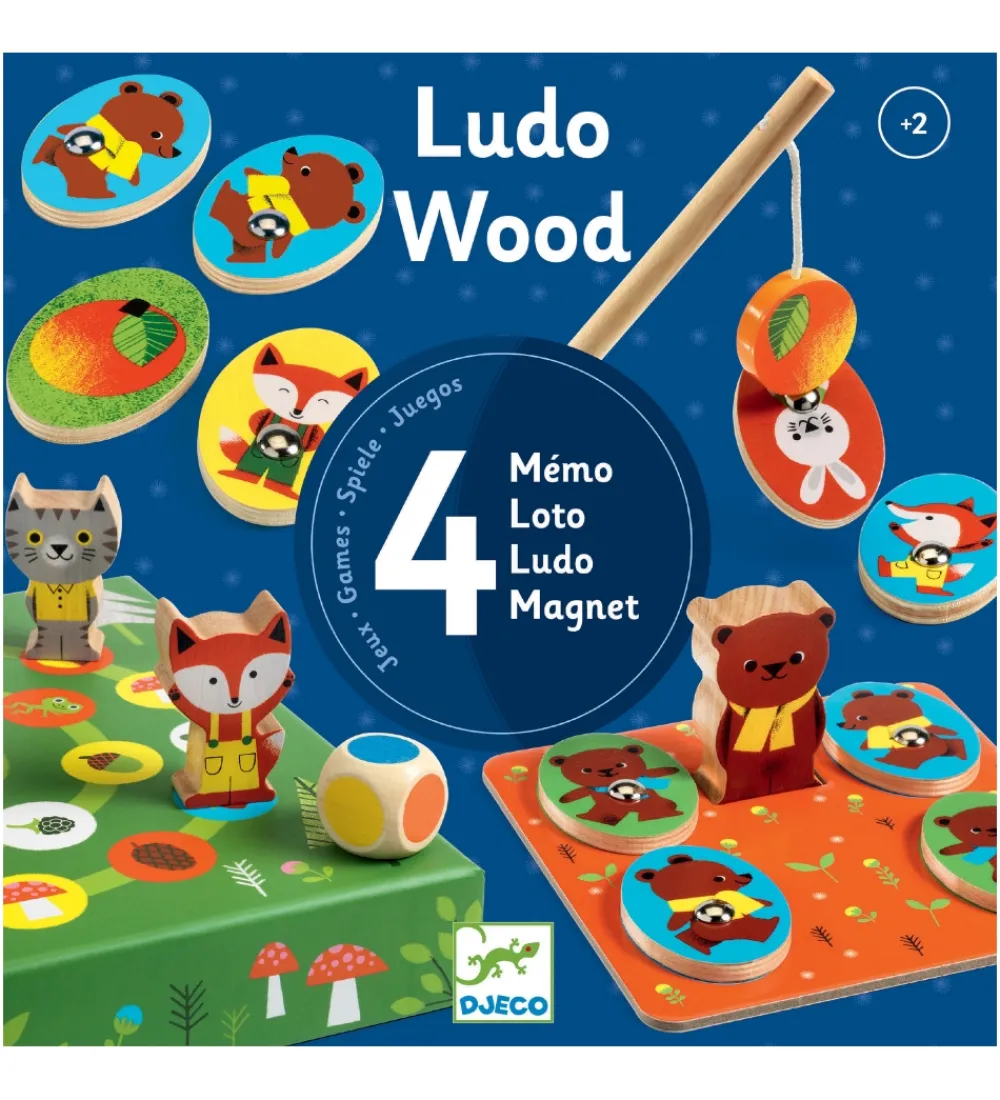 Djeco Spil>Spil - 4-i-1 - Ludo Wood