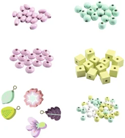 Djeco Perler>Træperler - 450 stk. - Blomster og Planter