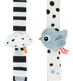 Done by Deer Gribelegetøj>Håndledsranglesæt - 2-pak - Happy Clouds - Blå