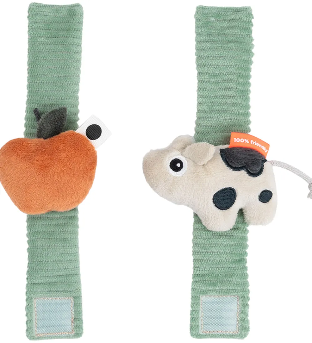 Done by Deer Babylegetøj|Gribelegetøj>Håndledsranglesæt - 2-pak - Dotti - Grøn