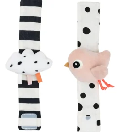 Done by Deer Gribelegetøj>Håndledsranglesæt - 2-pak - Happy Clouds - Powder