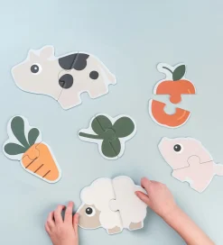 Done by Deer Puslespil>Puslespil - 12 stk - Tiny Farm Colour Mix