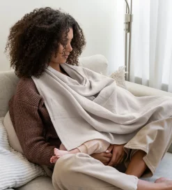 Doomoo Babylegetøj|Bideringe>Ammetæppe m. Bidering - Musselin - 100x85 cm - Beige