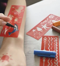 Eberhard Faber Tuscher Og Farver>Tattoo Tusch m. Skabeloner - One-Liner - 4 Farver