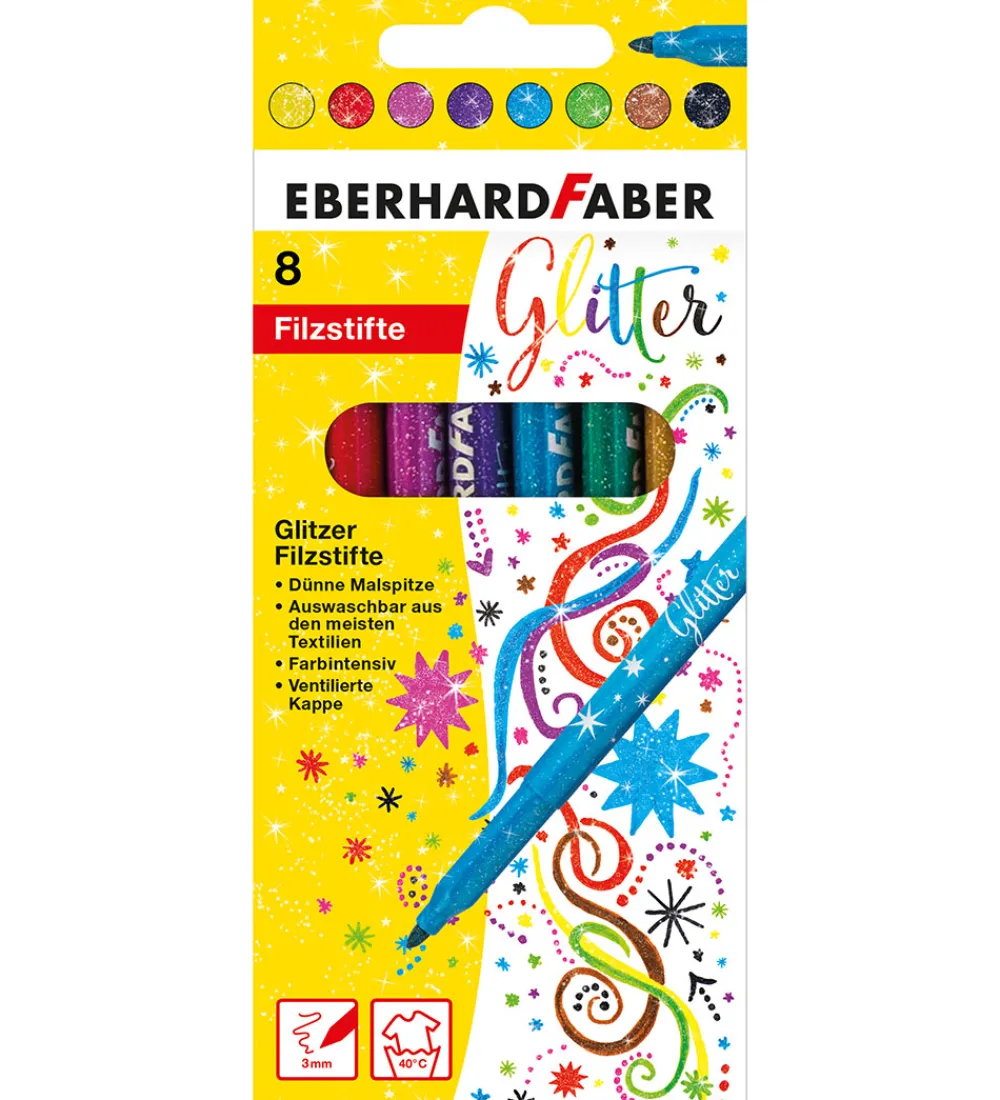 Eberhard Faber Kreativ Leg|Tuscher Og Farver>Tuscher - 8 stk - Glitter