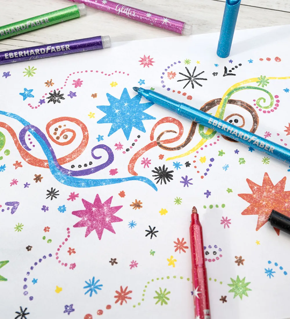 Eberhard Faber Kreativ Leg|Tuscher Og Farver>Tuscher - 8 stk - Glitter
