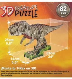 Educa Puslespil>3D-Puslespil - T-Rex - 82 Brikker