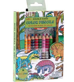 Eeboo Tuscher Og Farver>Farveblyanter - 8 Stk. - Dinosaurer m. Tegning