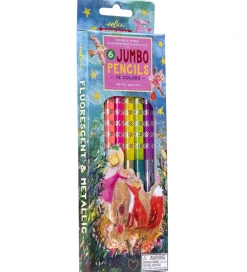 Eeboo Tuscher Og Farver>Farveblyanter - 6 Stk. - Jumbo - King Fox