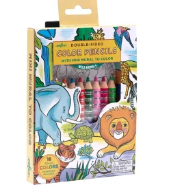Eeboo Tuscher Og Farver>Farveblyanter - 8 Stk. - Vilde Dyr m. Tegning