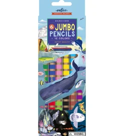 Eeboo Tuscher Og Farver>Farveblyanter - Jumbo - 6 Stk. - Under The Sea