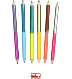 Eeboo Tuscher Og Farver>Farveblyanter m. Blyantspidser - Jumbo - 6 Stk. - Robot