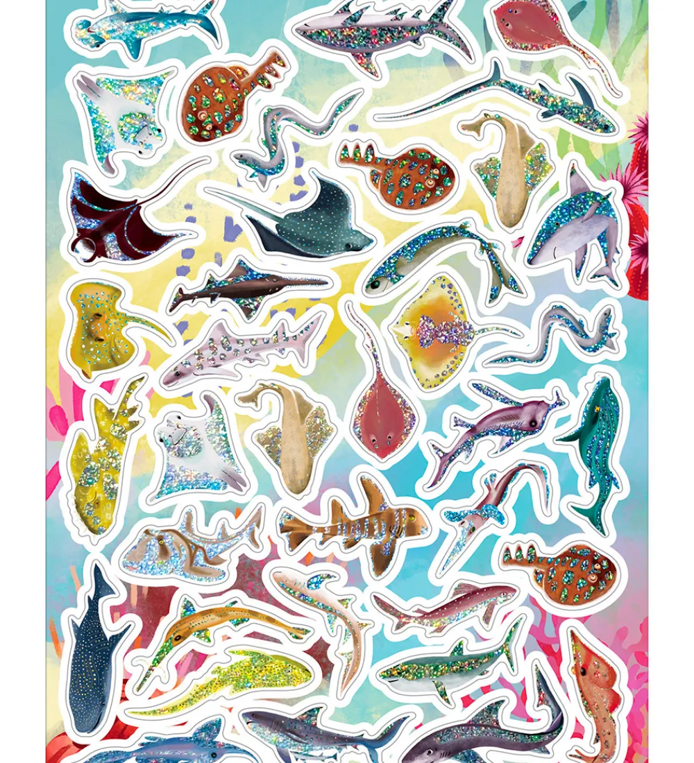 Eeboo Kreasæt>Klistermærkebog - Hajer