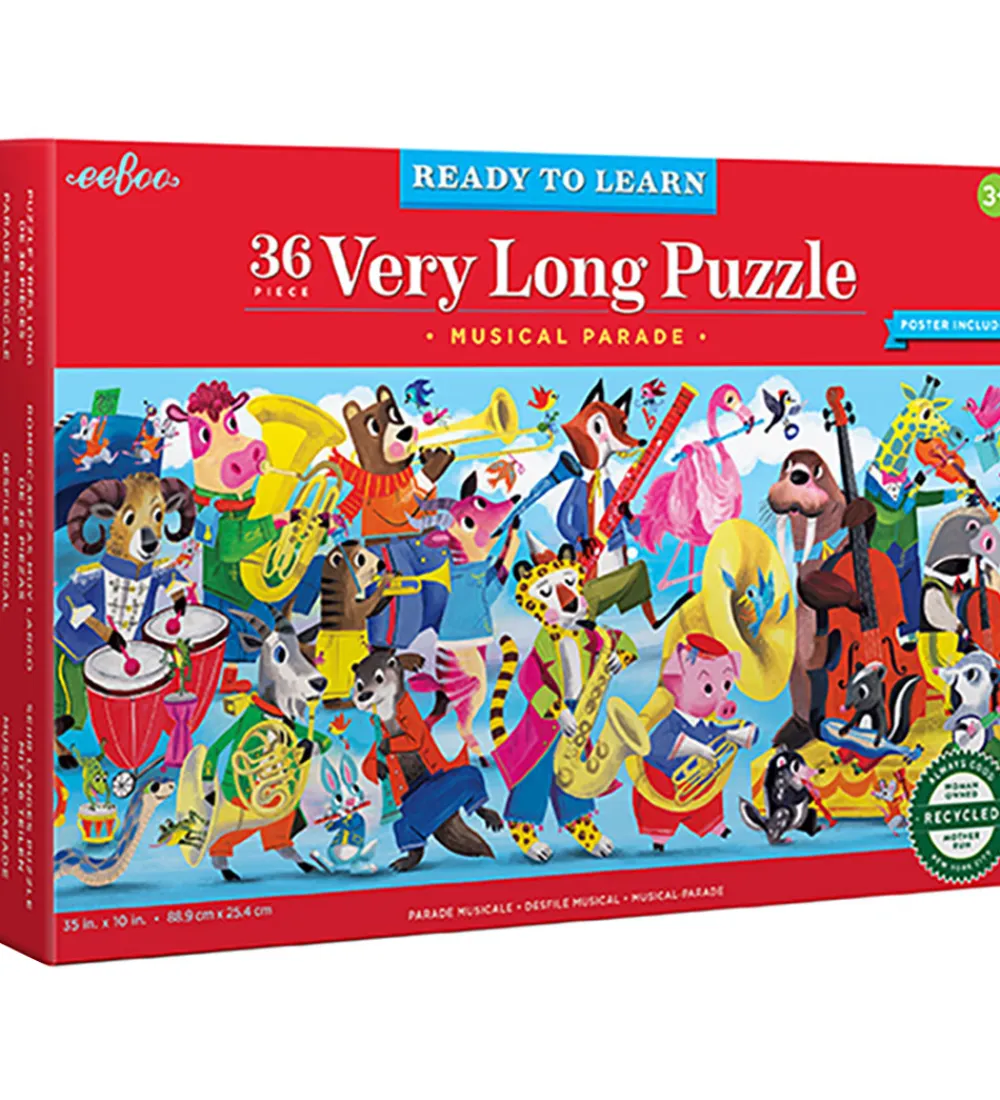 Eeboo Puslespil>Puslespil - 36 Brikker - 88,9x25,4 cm - Den Lange Musikpar