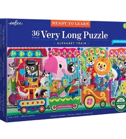Eeboo Puslespil>Puslespil - 36 Brikker - 88,9x25,4 cm - Det Lange Alfabet-