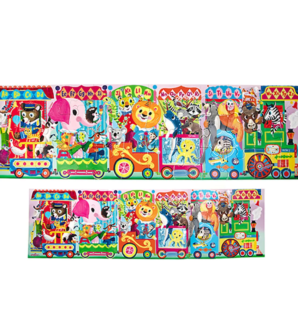 Eeboo Puslespil>Puslespil - 36 Brikker - 88,9x25,4 cm - Det Lange Alfabet-