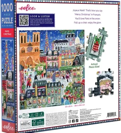 Eeboo Puslespil>Puslespil - 1000 Brikker - 58,4x58,4 cm - Paris Christmas
