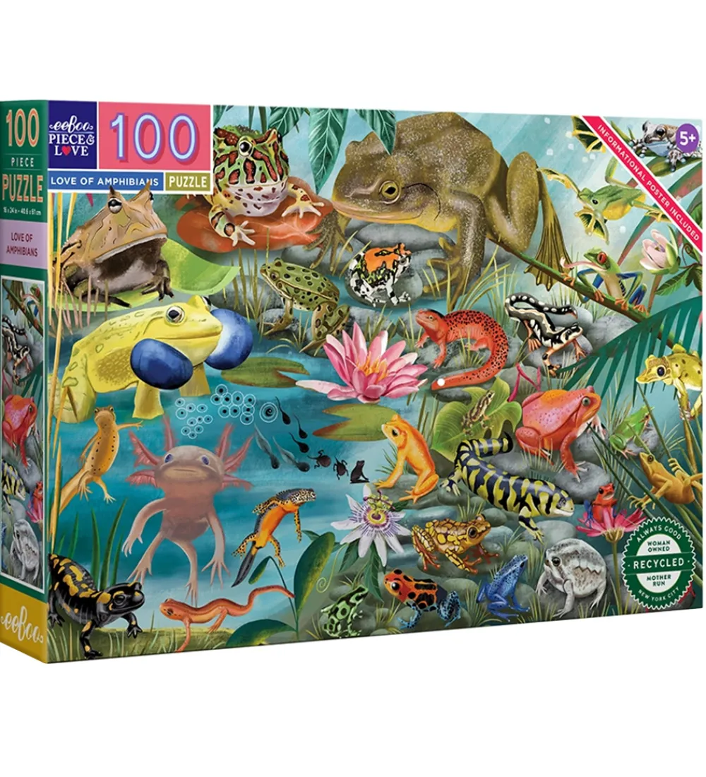 Eeboo Puslespil>Puslespil - 100 Brikker - 40,6x61 cm - Amfibier