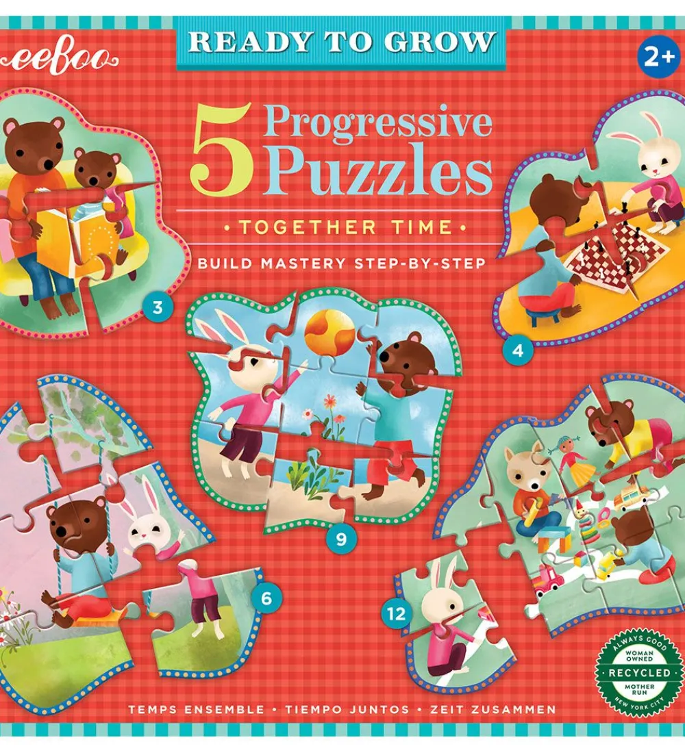 Eeboo Puslespil>Puslespil - 5 stk - 3-12 Brikker - Hyggestunder