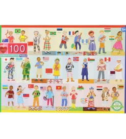 Eeboo Puslespil>Pusplespil - 100 Brikker - Verdens Børn