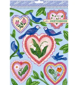 Eeboo Malebog>Skitseblok - Hjerter og Fugle