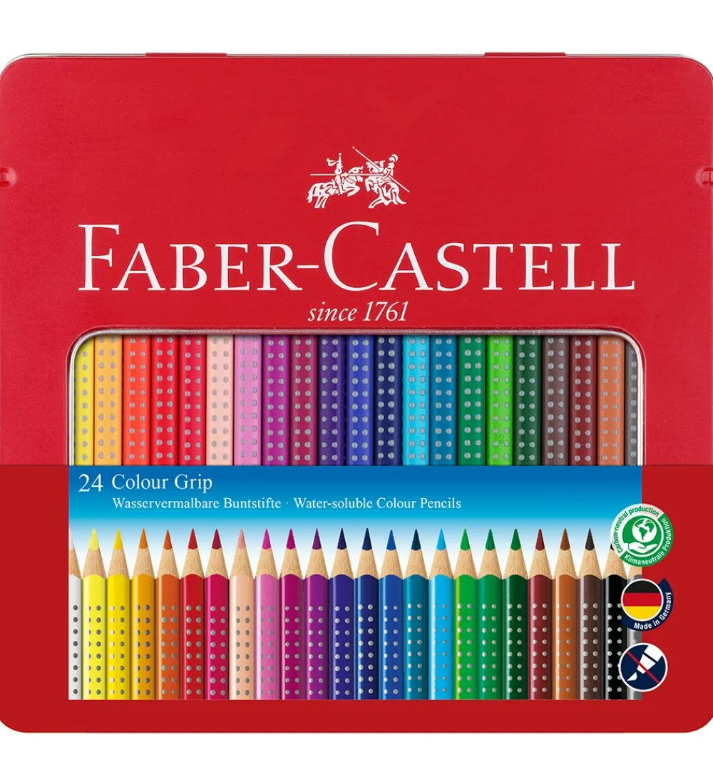 Faber-Castell Tuscher Og Farver|Maling>Farveblyanter - Grip - akvarel - 24 stk - Multi