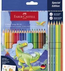 Faber-Castell Tuscher Og Farver>Farveblyanter - 24 stk. - Grip Dino
