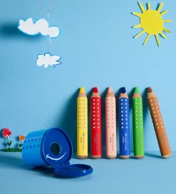 Faber-Castell Kreativ Leg|Tuscher Og Farver>Farveblyanter - XXL Jumbo Grip + Spidser - 6 stk.