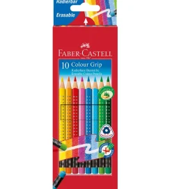 Faber-Castell Tuscher Og Farver>Farveblyanter m. Viskelæder - Grip - 10 stk - Mult