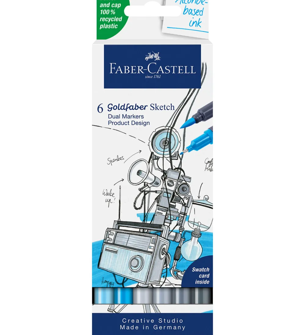 Faber-Castell Kreativ Leg|Tuscher Og Farver>Tuscher - 6 Stk. - Goldfaber Sketch - Product Desi