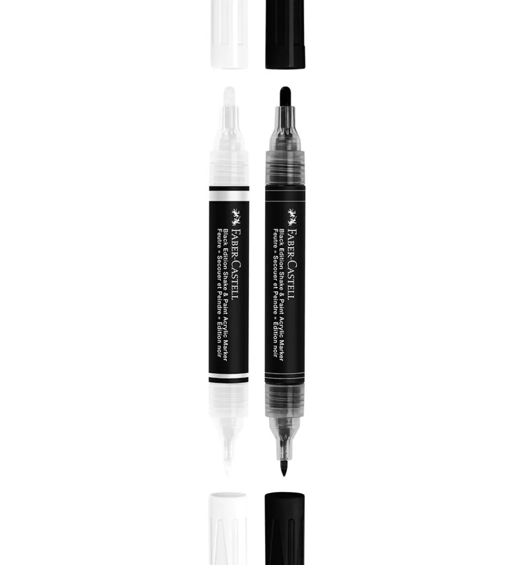 Faber-Castell Kreativ Leg|Tuscher Og Farver>Tuscher - Shake & Paint Acrylic - 2 Stk. - Sort/Hv