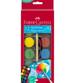 Faber-Castell Tuscher Og Farver|Maling>Vandfarve - Akvarel - 12 Farver + 1 Pensel