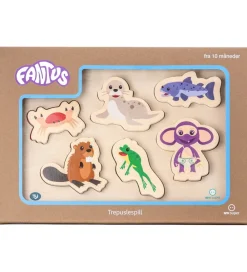 Fantorangen & Fantus Puslespil>Puslespil - Træ - 6 Brikker - Dyrene I Vand