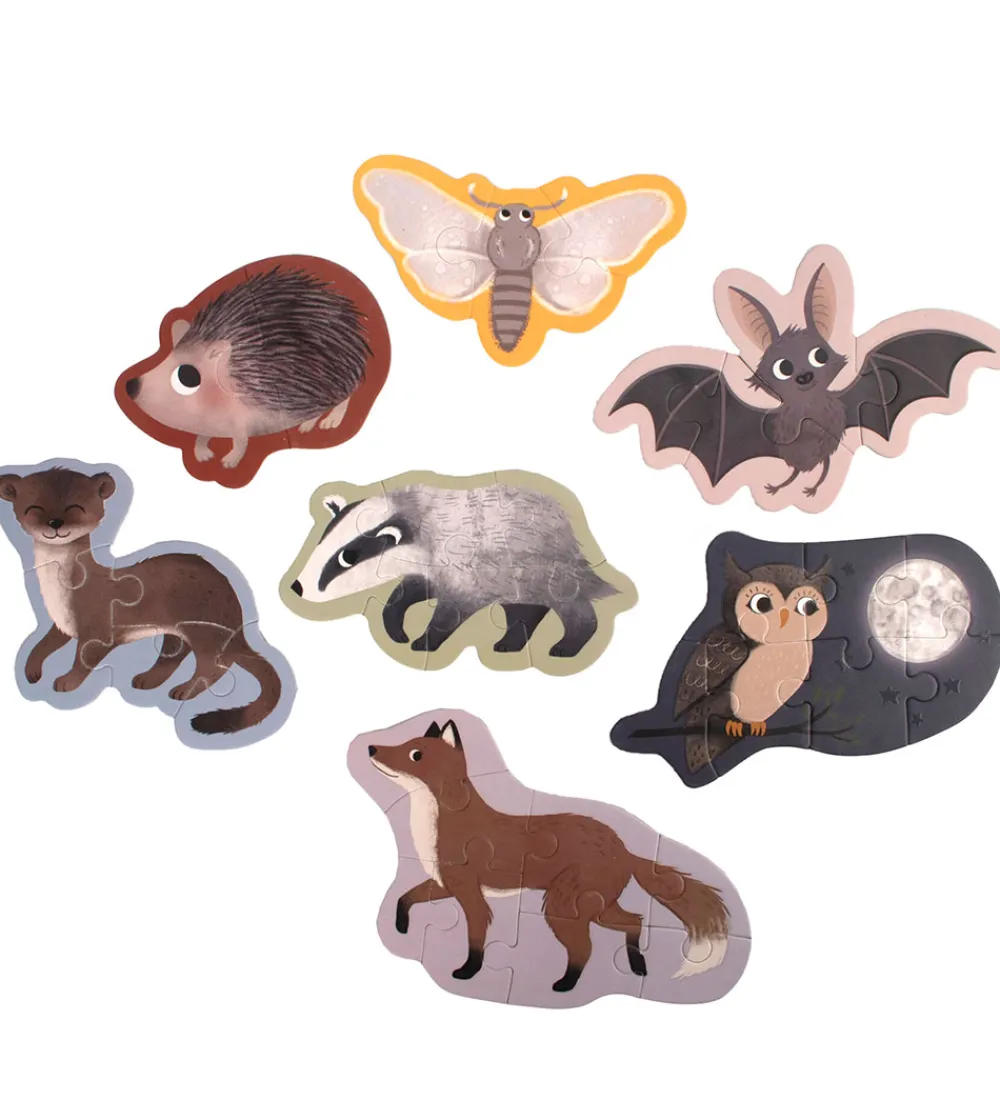 Filibabba Puslespil>Puslespil - Selvlysende - 2-8 Brikker - Skovens Dyr