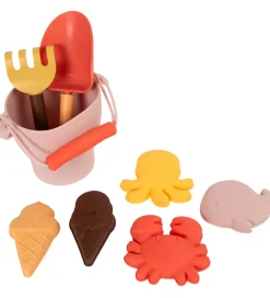 Filibabba Udeleg Og Udendørs Legetøj|Strandlegetøj>Strandsæt - Silikone - 8 Dele - Peach Mix