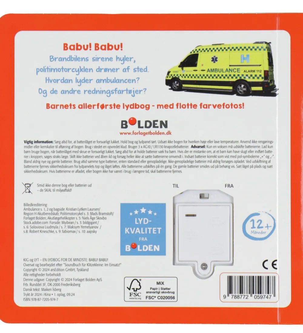 Forlaget Bolden Bøger>Bog m. Lyd - Kig Og Lyt - Babu! Babu!