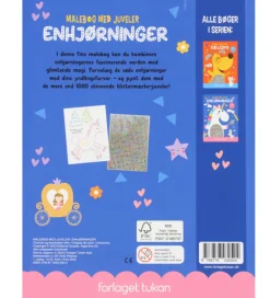 Forlaget Tukan Malebog|Kreativ Leg>Malebog m. Juveler - Enhjørning - DA