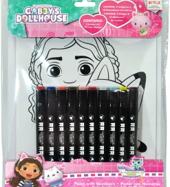 Gabby's Dollhouse Tuscher Og Farver>Farvesæt m. 10 Tusser - Farv med Tal